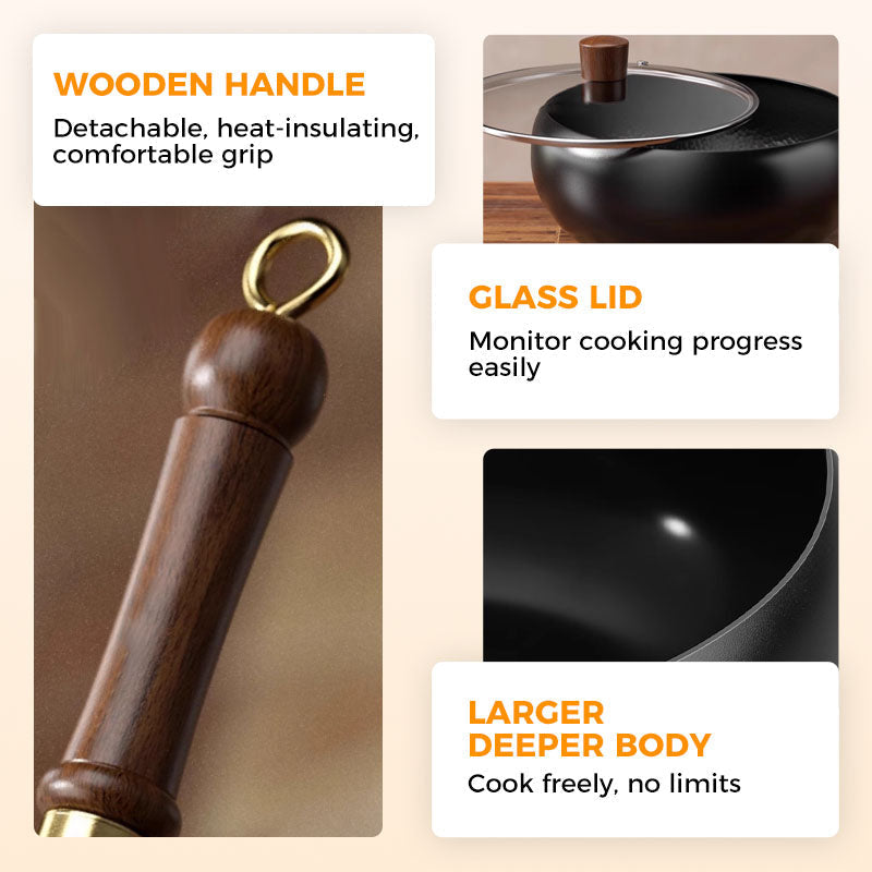 ⏳Time-limited Special⌛Uncoated Thick Iron Pot